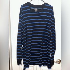 The Foundry Supply Co blue/black long‎ sleeve henley 3XL.